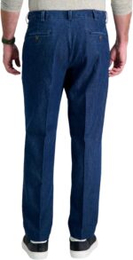Haggar Men's Work To Weekend No Iron Denim Flat Front & Pleat Pant - Regular and Big & Tall Sizes - Image 2