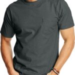 Hanes Men's Beefy-t Pocket, Heavyweight Cotton Pocket Tee for Men, Full-Cut T-Shirt, 1 Or 2 Pack