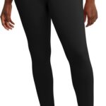 Hanes Women's Leggings, Ankle-Length Leggings for Women, Stretch Cotton-Spandex Leggings, High Waist, 27"