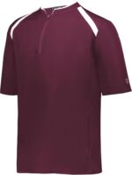 Holloway Clubhouse Short Sleeve Pullover Cage Jacket - Stretch Mesh, Quarter Zip, Low Profile Collar