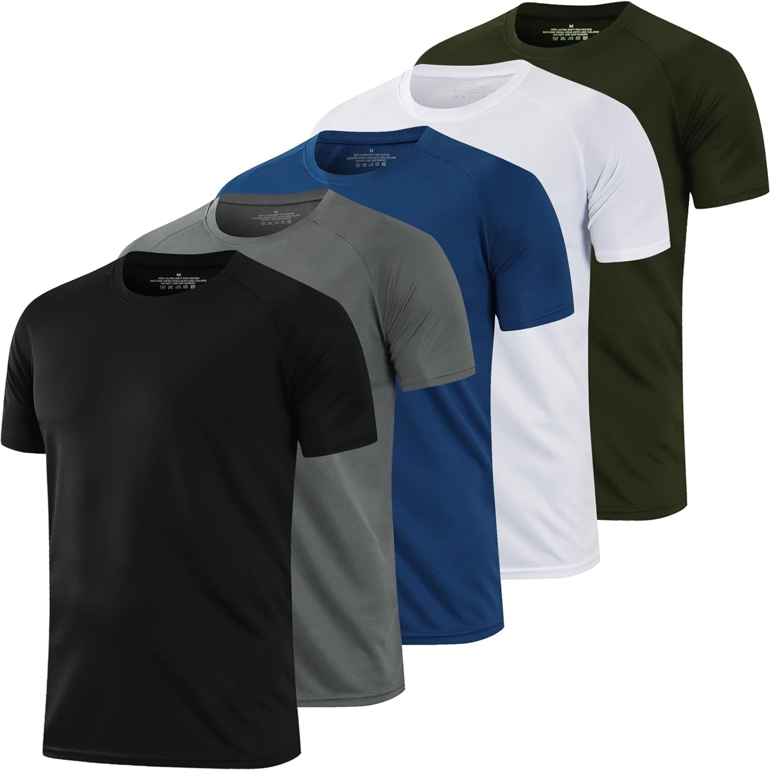 HovSiyla 1/5 Pack Running Shirts Men Sport Tops Dry Fit HovSiyla 1/5 Pack Running Shirts Men Sport Tops Dry Fit Gym Wicking Athletic T Shirts Breathable Cool Workout Shirts - Image 1