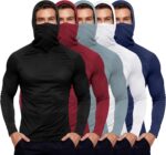 HovSiyla Mens Fishing Hoodie UV Sun Protection Shirts UPF Rash Guard Long Sleeve Shirts Hiking Performance Mesh Face Mask Top
