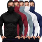 HovSiyla Mens Fishing Hoodie UV Sun Protection Shirts UPF Rash Guard Long Sleeve Shirts Hiking Performance Mesh Face Mask Top