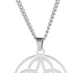 Infinity Dara Celtic Knot Necklace for Women Men Celtic Witches Knot Pendant Necklace Chain for Men Stainless Steel Irish Talisman Pagan Wiccan Jewelry Birthday Gift