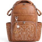 Itzy Ritzy Diaper Bag Backpack – Large Capacity Boss Plus Baby Backpack Diaper Bag Featuring 19 Pockets, Changing Pad, Stroller Clips, and Comfortable Straps (Saddle)