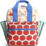 Itzy Ritzy Toddler Backpack - Daycare Bag - Features Adjustable Shoulder Straps, 2 Side Pockets & Spacious Interior with Wipeable Fabric Lining & Name Label, Pasta