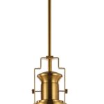 JONATHAN Y 13" Brass Gold/White Modern Industrial Iron LED Dome Pendant Light, Adjustable Hanging Fixture for Kitchen Island or Entryway, White Metal Shade, LED Bulb Included (JYL9536D)