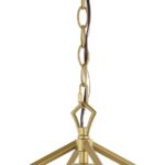 JONATHAN Y 8" Gold Painting Lantern Pendant Light, 1-Light Pagoda Style Metal Cage Farmhouse Hanging Ceiling Fixture for Kitchen Island, LED Bulb Included (JYL7618B)