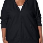 JUST MY SIZE womens Just My Size Zip-up Fleece Women's Hoodie, Ecosmart Hooded Sweatshirt, Plus Size