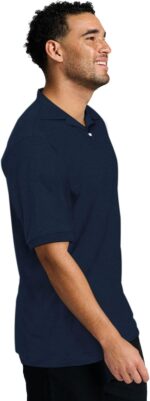 Jerzees Men's Dri Power Cotton Blend Polo Shirts, Moisture Wicking for All Day Comfort, Short or Long Sleeve - Image 2