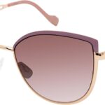 Jessica Simpson Women's Flush Lens, Metal, Chic, Refined Metal, Elegant Cat Eye Sunglasses with UV400 Protection