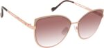 Jessica Simpson Women's Flush Lens, Metal, Chic, Refined Metal, Elegant Cat Eye Sunglasses with UV400 Protection - Image 2