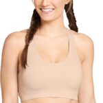 Jockey womens Mid Impact Removable Cup Seamless Sports Bra