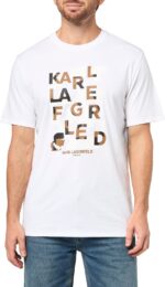 KARL LAGERFELD Men's Crewneck Short Sleeve Graphic Design Relaxed Fit T-Shirt