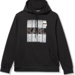 KARL LAGERFELD Men's Hooded Long Sleeve Karl Logo Graphic Design Sweatshirt