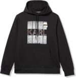 KARL LAGERFELD Men's Hooded Long Sleeve Karl Logo Graphic Design Sweatshirt