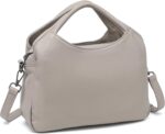 KOGTLA Medium Genuine Leather Purses for Women with Detachable Satchel Strap, Ladies Soft Handbags, Tote Hobo Bags