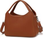 KOGTLA Women's Large Pebbled Leather Purses with Satchel Strap, Ladies Vegan Leather Tote Handbags, Hobo Shoulder Bags