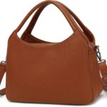 KOGTLA Women's Large Pebbled Leather Purses with Satchel Strap, Ladies Vegan Leather Tote Handbags, Hobo Shoulder Bags