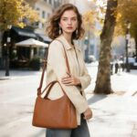 KOGTLA Women's Large Pebbled Leather Purses with Satchel Strap, Ladies Vegan Leather Tote Handbags, Hobo Shoulder Bags - Image 2
