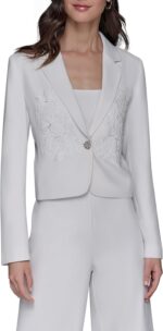 Karl Lagerfeld Women's Cropped Long Sleeve Jacket