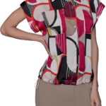 Karl Lagerfeld Women's Short Sleeve Collared Blouse