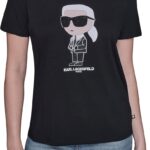 Karl Lagerfeld Women's Short Sleeve Soft Everyday Logo T-Shirt
