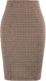 Kate Kasin Womens Knee Length Elastic Waist Stretchy Bodycon Plaid Business Pencil Skirt