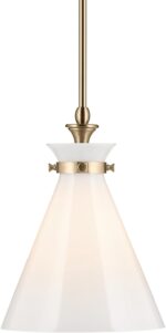 Kichler Laria 1-Light Pendant Light Fixture, Kitchen Island Hanging Light with Opal Glass in Champagne Bronze, Updated Traditional Style for Dining Room (14.5" x 10.5"), 52774CPZ - Image 2