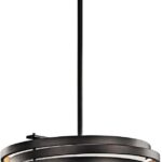 Kichler Roswell 7.25" 3 Light Pendant with Satin Etched Diffuser and Off White Linen Shade in Olde Bronze