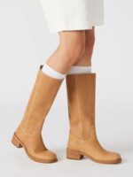 Knee High Boots Women Square Toe Chunky Block Heel Banana Campus Boot Wide Calf Comfortable Low Heel Riding Long Boots - Image 2