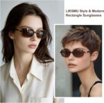 LIKSMU Trendy Rectangle Sunglasses for Women Men Retro Fashion 90s Small Square Shades Vintage Y2K Sun Glasses - Image 2