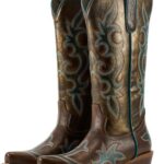 Lante Cowboy Boots for Women - Mid Calf Cowgirl Boots,Chunky Heel Snip Toe Stitched Embroidery Western Boots for Concert Dancing Country Wedding Daily Dating