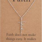Lcherry Faith Cross Pendant Necklace for Women Religious Christian Jewelry Mother's Day Gifts for Women