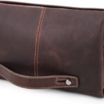 Leather Men Clutch Purse Bag, Mens Business Code Lock Wallet Anti Theft Clutch Purse Phone Holder Handbag Travel Bag