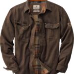 Legendary Whitetails Mens Flannel Lined Shirt Jacket Waxed Cotton Water Resistant Shacket