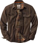 Legendary Whitetails Mens Flannel Lined Shirt Jacket Waxed Cotton Water Resistant Shacket