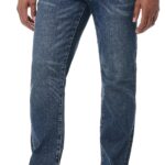 MZNBURAM Men's Stretch Relaxed Fit Straight-Leg Cotton Fashion Comfort Flex Waist Denim Pants Jeans