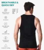 Merino Wool Tank Top Men - Active Merino Wool Undershirt Moisture Wicking Breathable Anti-Odor Lightweight Base Layer - Image 2