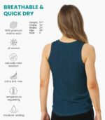 Merino Wool Tank Top Women - Active Merino Wool Undershirt Moisture Wicking Breathable Anti-Odor Lightweight Base Layer - Image 2