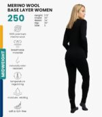 Merino.tech Merino Wool Base Layer Women Set - Heavyweight, Lite, Midweight Merino Thermal Underwear For Women Top, Bottom - Image 2