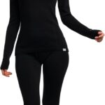 Merino.tech Merino Wool Base Layer Women Set - Heavyweight, Lite, Midweight Merino Thermal Underwear For Women Top, Bottom