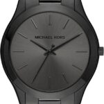 Michael Kors MK9122 - Slim Runway Three-Hand Beige Gold-Tone Stainless Steel Watch