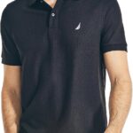 Nautica Men's Classic Short Sleeve Solid Performance Deck Polo Shirt