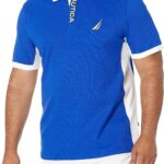 Nautica Men's Short Sleeve Color Block Performance Pique Polo Shirt