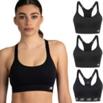 New Balance 3 Pack Seamless Sports Bras for Women, Cami Keyhole Breathability, Gym Sports Bra, Yoga Workout Set