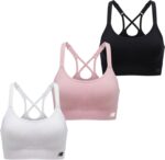 New Balance Women’s Seamless Strappy Sports Bra 3 Pack – Wirefree Athletic Bralette for Yoga, Training, and Comfort Wear