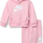 Nike Baby Sportswear Club Fleece Pullover Hoodie and Joggers 2-Piece Outfit Set (Large Swoosh Logo)