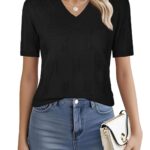 Ninedaily Women's Tops Short Sleeve Sweater Knit T-Shirts Dressy Casual Blouses