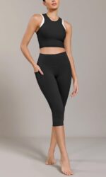 ODODOS Buttery Soft Lounge Yoga Capris with Pockets for Women, 14" / 19" / 21" High Waist Capri Leggings - Image 2